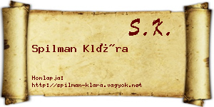 Spilman Klára névjegykártya